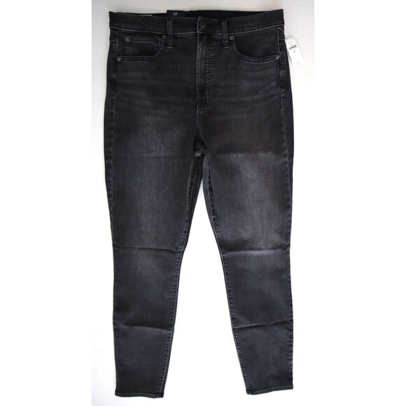 GAP Women's Sz 31/12 L Washed Black Sky High Rise True Skinny Denim Jeans - Picture 1 of 13